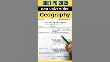 MA Geography | CUET PG 2025 | Best Universities #cuet #cuetpg #cuetpg2025 #cuetpreparation #cuetexam