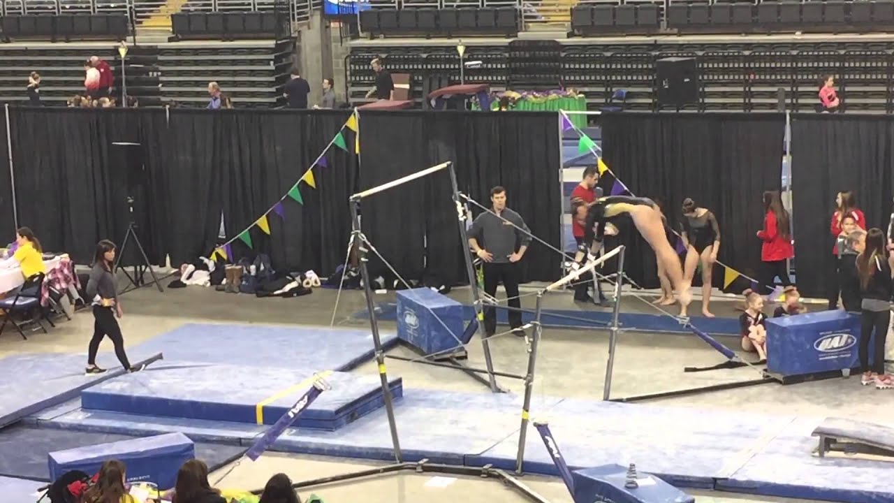 Gymquarters Invite 2016 USAG  Level 7 bars 2nd place Raina