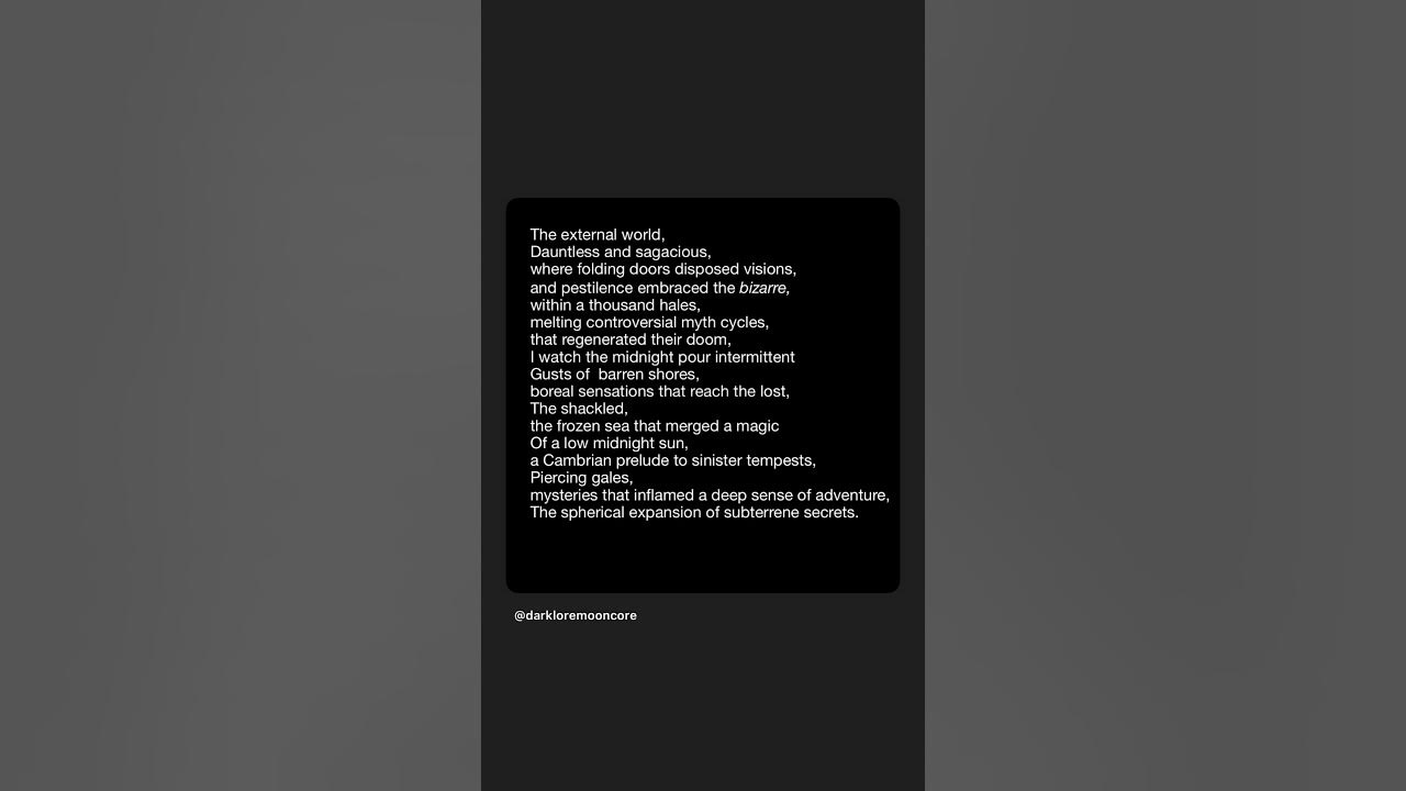 ‘Gothic Dreams’ poem by @UnderworldgoddessMoon  Song ‘Light in the Dark’ by Violin Sky #poetry