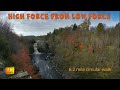High Force Waterfall From Bowlees Visitor Centre Low Force Autumn Walk