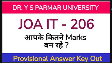 JOA IT - 206 Provisional Answer Key Out | YSP Joa IT | Gyaan Peeth