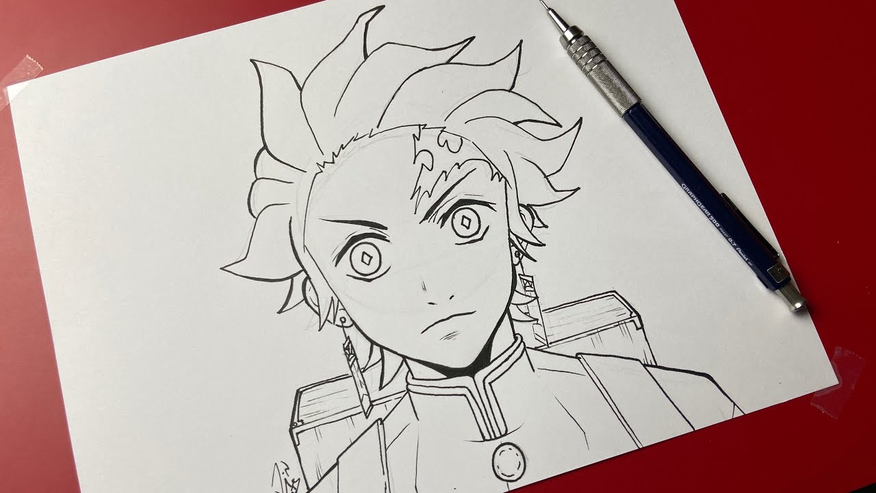 Tanjiro  Tutoriais de desenho anime, Desenho de anime, Desenhos de anime