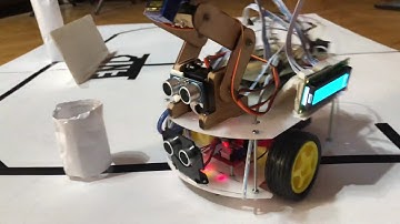 Line Follower Robot with obstacle avoidance and object Gripping. Using Arduino, IR, Ultrasonic.