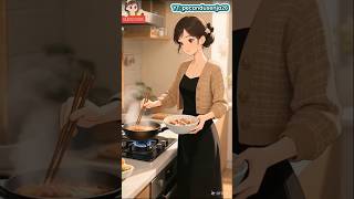 ASMR Cooking: Aesthetic Tomato Noodle Soup &amp; Crispy Fried Chicken Recipe ✨ #dailylife #animeshorts