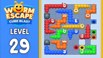Worm Escape Cube Blast level 29 solution