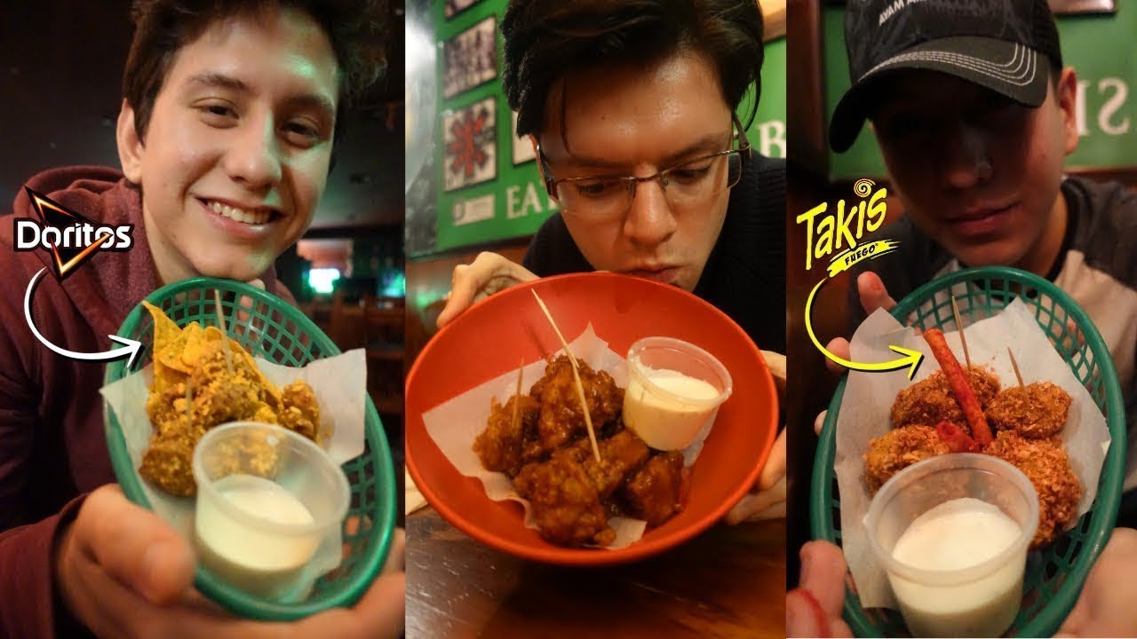 Probando BONELESS con DORITOS y TAKIS FUEGO - LOS TRAGONES