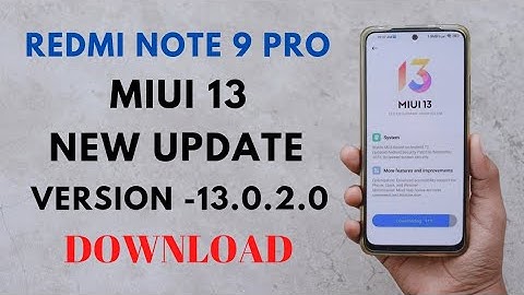 Redmi Note 9 Pro Miui 13 New Update Version - 13.0.2.0 Download ⚡⚡