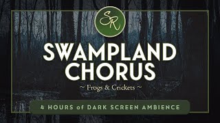 Frogs &amp; Crickets at Night for Sleep &amp; Relaxation, Dark Screen 4 Hours, Black Screen Ambience, ASMR