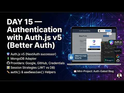 Next.js 16 Tutorial | DAY 15 — Authentication with Auth js v5 Better Auth