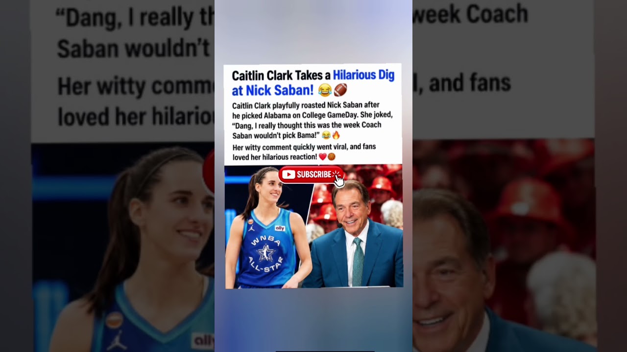 ⁣Caitlin Clark Roasts Nick Saban Over Alabama! 😂🏈 #WNBA#basketball