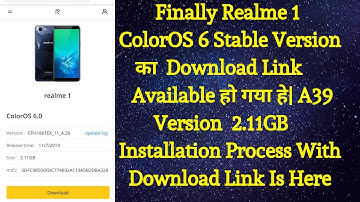 Realme 1 ColorOS 6 Stable Version Download Link With Installation Process|Realme 1 ColorOS 6 Stable
