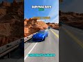 Which car overtakes the truck and survives?