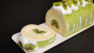 Kiwi Swiss Roll Cake Recipe | Soft & Creamy Dessert!