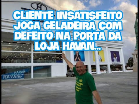 CLIENTE INSATISFEITO JOGA GELADEIRA COM DEFEITO NA PORTA DA LOJA HAVAN @Jornal Ibaté Agora