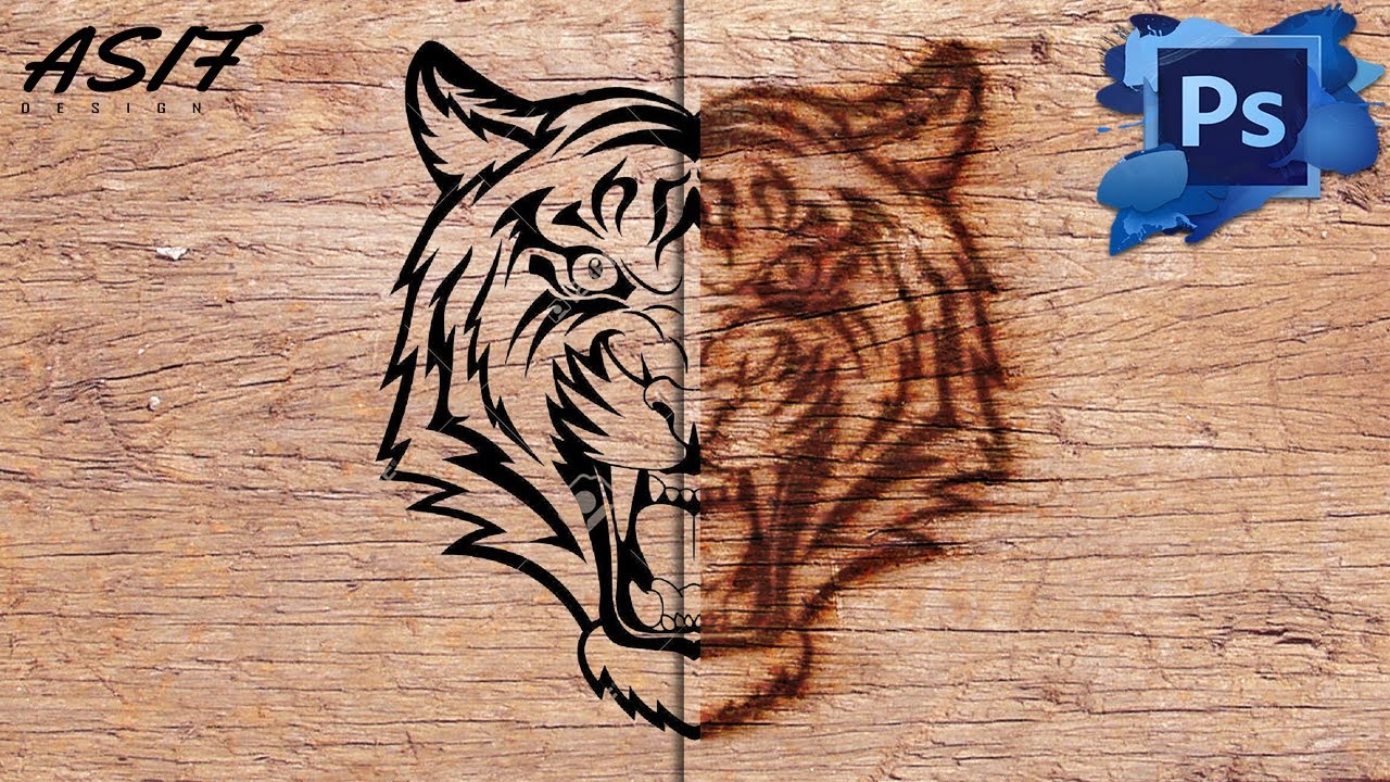 Burn an Image into Wood Work,  /Photoshop cc/2020