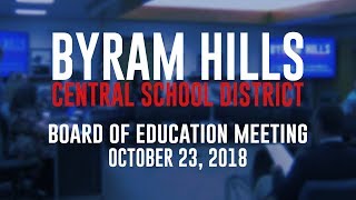 Board of Education Meeting - October 23, 2018