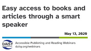 Easy access to books and articles through a smart speaker Wealth