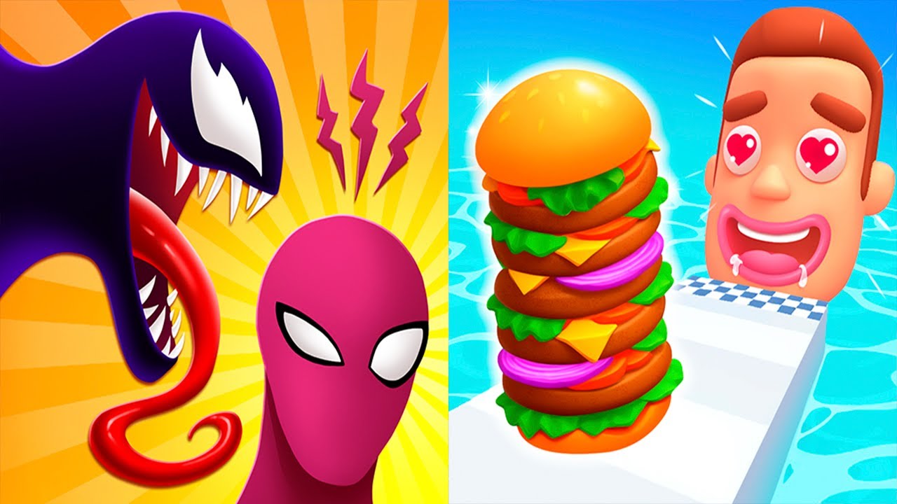 Symbiote Rush VS Sandwich Run - All Levels SpeedRun Gameplay Android iOS Ep1