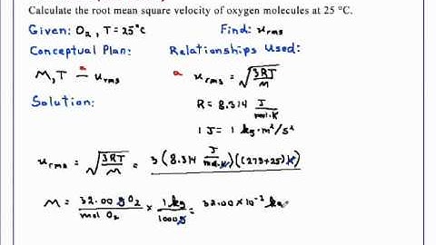 Root Mean Square Velocity Chemistry