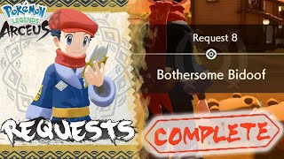 Pokemon Legends Arceus Request 8 Walkthrough "Bothersome Bidoof" How To Unlock & 3 Bidoof Locations