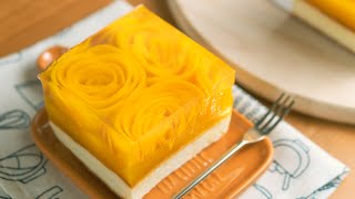 芒果玫瑰果冻蛋糕 | 清新凉爽的夏日高颜值甜品 💛 Mango Roses Jelly Cake | Summer Refreshing Dessert [小雁/我的爱心食谱]