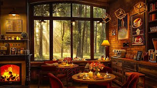 Stress Relief with Smooth Jazz Instrumental Music ☕ Relaxing Jazz Music at Cozy Coffee Shop Ambience