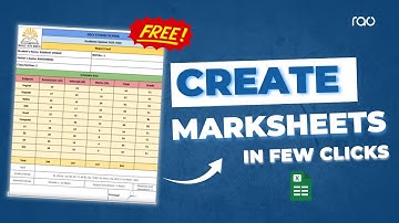 Google Sheet Report Card Generator | Free Marksheet Template for Schools