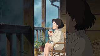 🌧️ When Rain Feels Like Healing 💙 #raining #evening #ghiblistyle