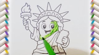 Coloring the Statue of Liberty 🇺🇸 | Relaxing & Satisfying Coloring