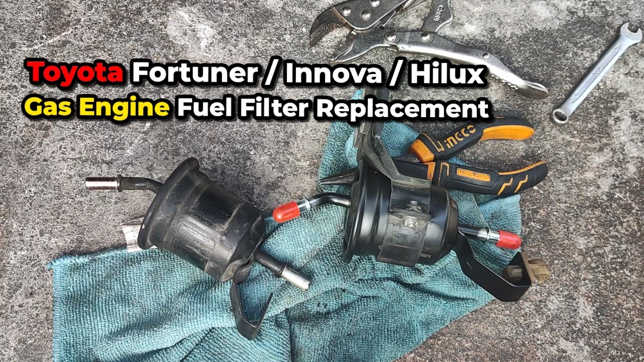 TOYOTA FORTUNER GAS ENGINE (2TRFE) FUEL FILTER REPLACEMENT TUTORIAL ...