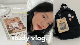 study vlog 📓college midterm week, productive days at uni, life as a psych student