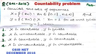#Countability || CSIR NET DECEMBER 2016