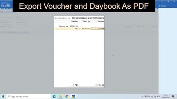 Export Voucher and Daybook as PDF TDL / Addon / Module in Tally Prime