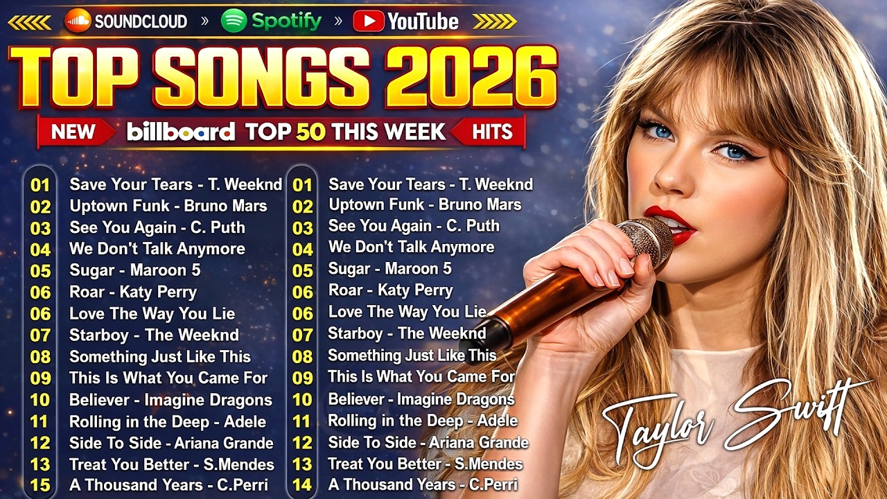 Dua Lipa, Bruno Mars, Adele, Ed Sheeran, Maroon 5, Rihanna, The Weeknd 💎 Billboard Top 50 This Week