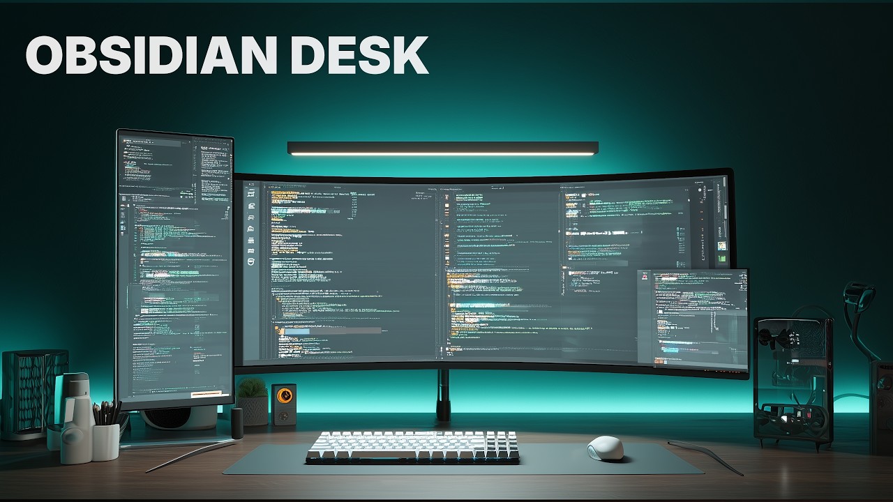 Dark Minimal Workspace | The Obsidian Desk | Dark Minimal Ambience | Deep Work Music [No Ads]