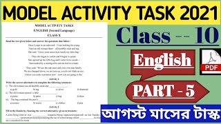 Model Activity Task Class 10 English Part 5 | New Model Activity Task August 2021