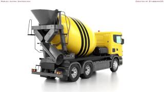 3D Model Concrete Mixer Truck