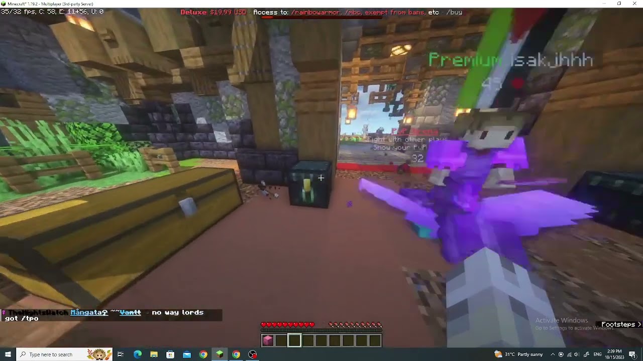 Minecraft MineBerry immortal rank.