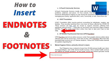 [HOW TO] Insert FOOTNOTES and ENDNOTES in Microsoft WORD (Quick & Easy)