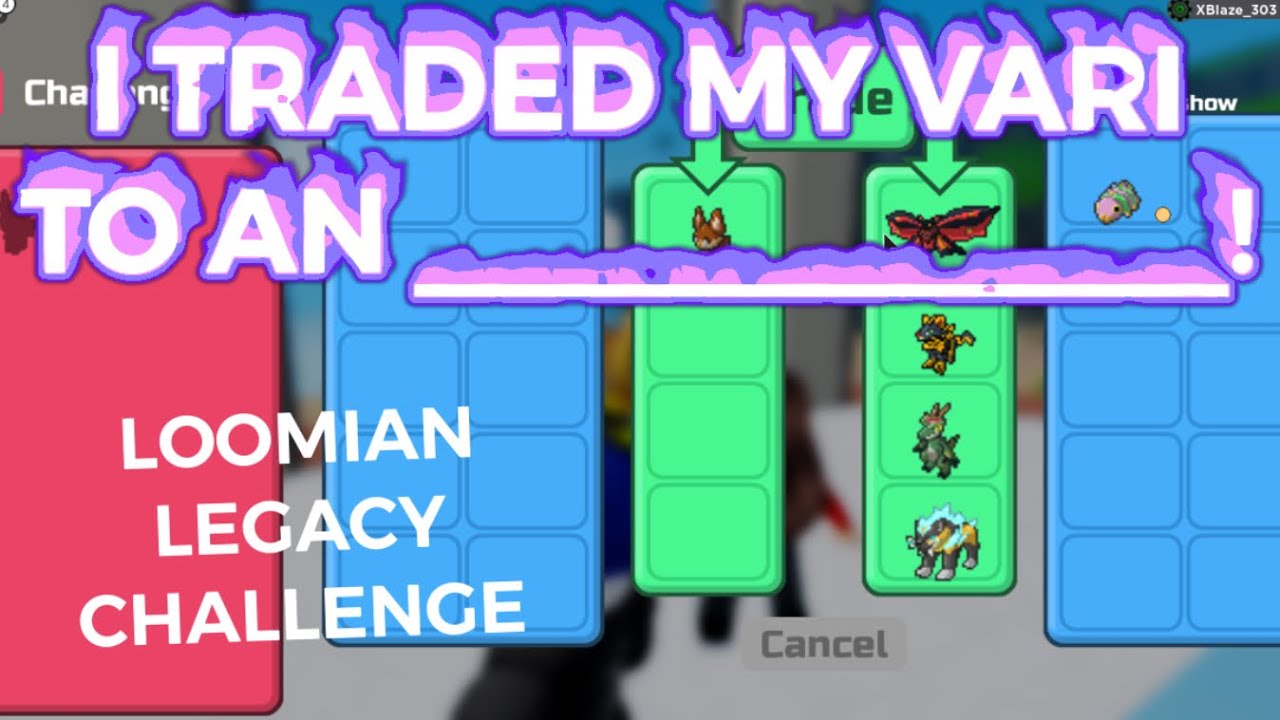 I TRADED MY VARI TO AN ___________! (Loomian Legacy Challenge) | Loomian Legacy