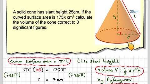 Finding the volume of a cone from its slant height