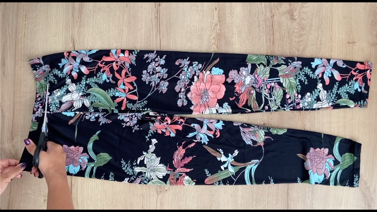 RECICLAR PANTALÓN VIEJO Y HACER VESTIDO CON UN LEGGINS - RECYCLE