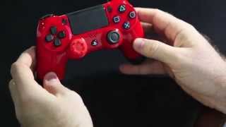 Red Black Soft Touch PS4 Custom Button Remapped Controller for PRO-Gaming by Gimika.com
