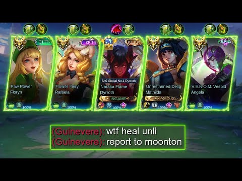 GLOBAL 1 DYRROTH WITH 4 META HEALERS = CAN'T BE STOPPED?! 🤯🔥(UNLI HEAL META) - MLBB