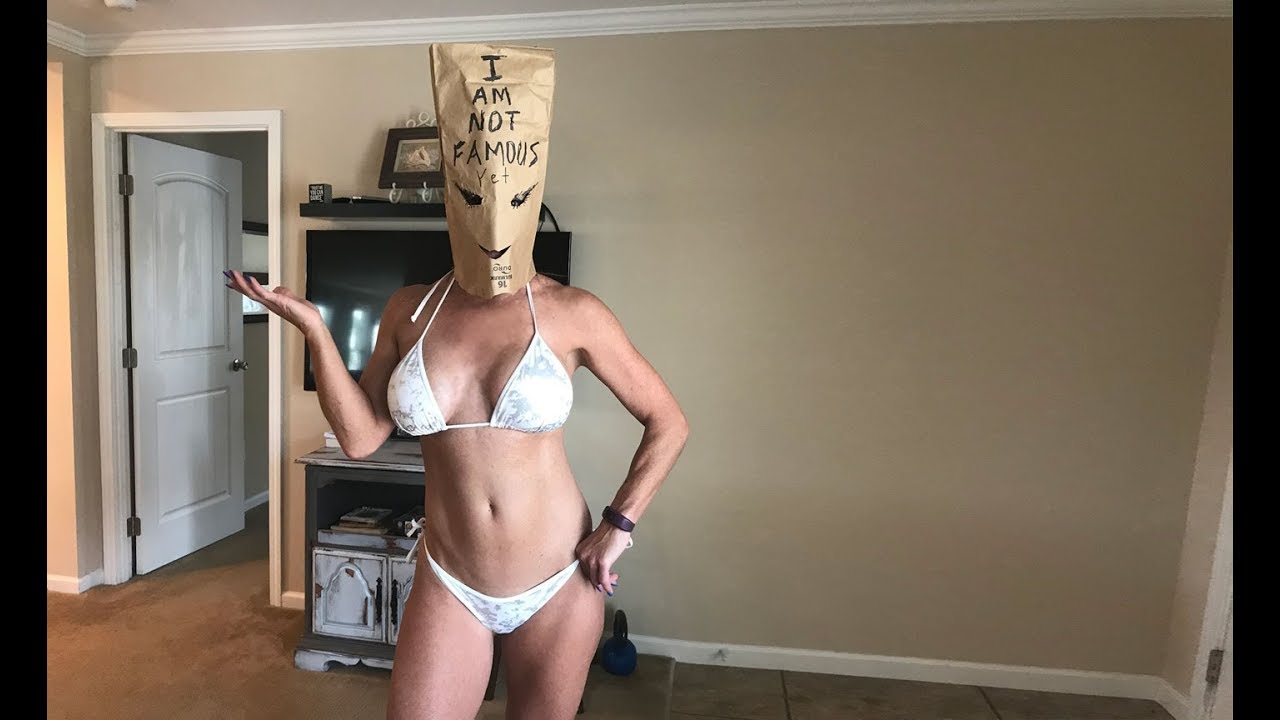 A bag on her head? Is she the unknown comic or spoofing Shia Labeouf