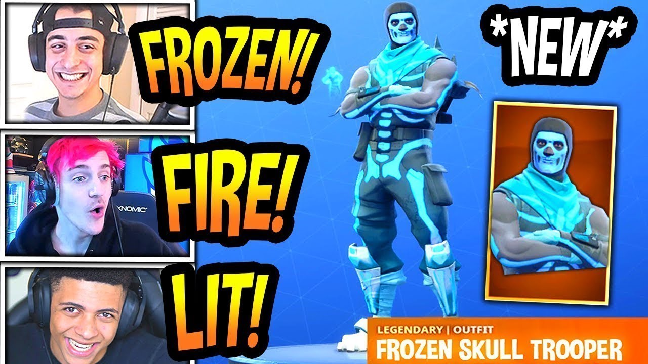 STREAMERS REACT TO NEW FROZEN SKULL TROOPER SKIN! LEGENDARY Fortnite EPIC Moments