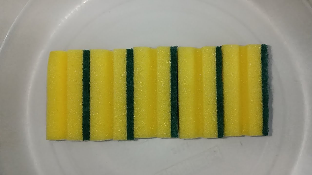 ×5 Kitchen Sponges Dry Slicing & Ripping | Sponge ASMR