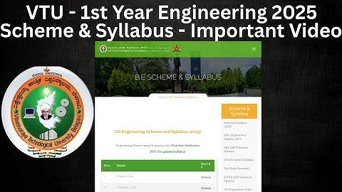VTU- 1st Year Engineering 2025 Scheme and Syllabus - Important Video #vtu #scheme #syllabus 