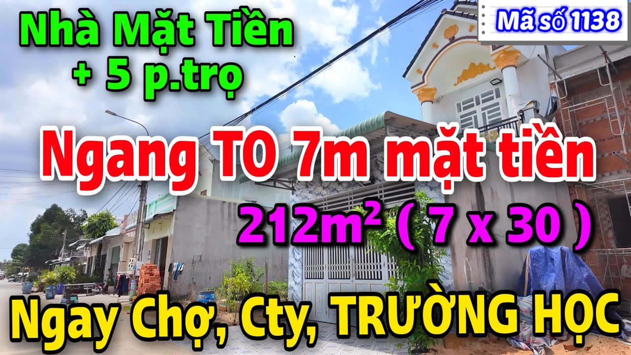 Bán Nhà Ngang 7m Và 5 phòng trọ ngay Chợ, KCN, TRƯỜNG HỌC, QL13. Vị trí Rất Nhiều người Mê.