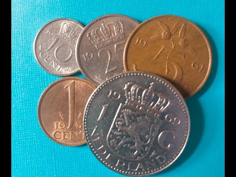 Netherlands 1973-1979 - 1 Cent through 1 Gulden: 1 Cent, 5 Cent, 10 Cent, 25 Cent, 1 Gulden
